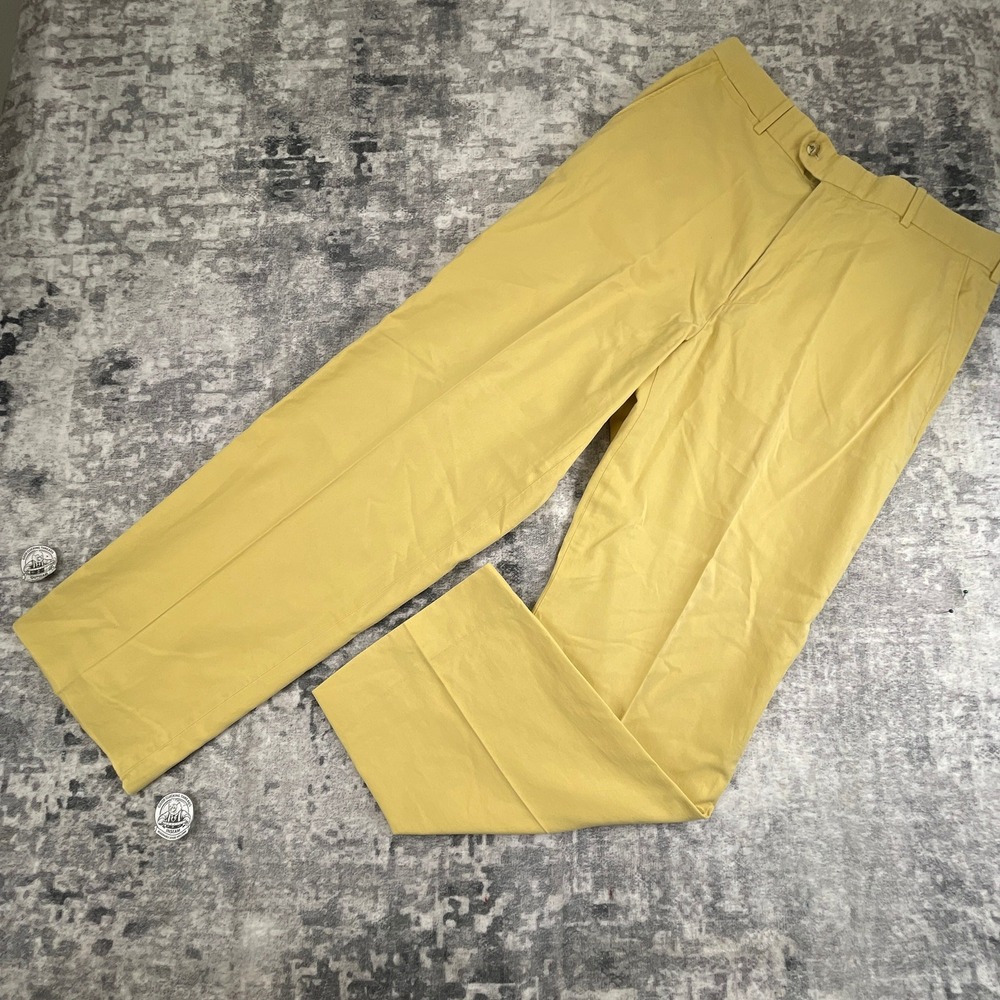 Peter Millar Grant Pants Men's 34x28 Yellow Cotton Blend Solid Classic Old Money